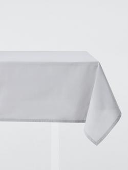 John Lewis Rectangular Cotton Tablecloth, 180 x 140cm, Soft Grey, Grey