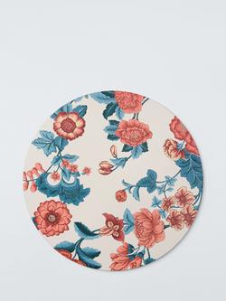 John Lewis x Sanderson Boxwood Floral Print Round Cork-Backed Placemat, Multi, Multi