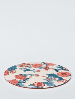 John Lewis x Sanderson Boxwood Floral Print Round Cork-Backed Placemat, Multi - view 2, Multi
