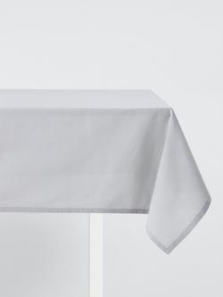 John Lewis Rectangular Cotton Tablecloth, 250 x 160cm, Soft Grey, Grey