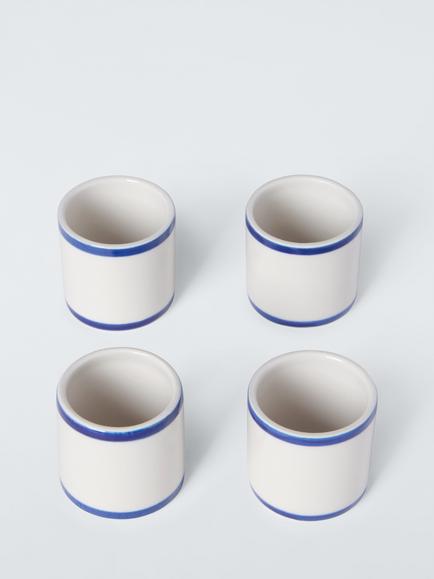 John Lewis Coastal Ceramic Napkin Ring, Set of 4, White/Blue, Multi
