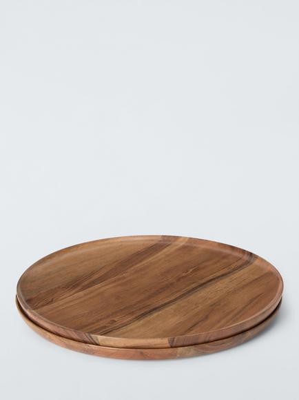 John Lewis Round Placemats, Set of 2, FSC-Certified (Acacia Wood), Natural - view 2, Natural