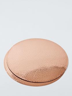 John Lewis Hammered Stainless Steel Round Placemats, Set of 2, Metallic Copper - view 2, Metallic Copper