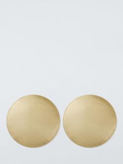 John Lewis Hammered Stainless Steel Round Placemats, Set of 2, Gold, Gold Gold