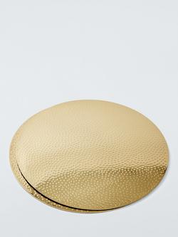 John Lewis Hammered Stainless Steel Round Placemats, Set of 2, Gold - view 2, Gold Gold