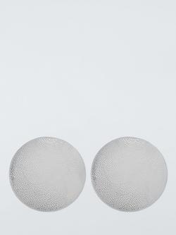 John Lewis Hammered Stainless Steel Round Placemats, Set of 2, Silver, Silver