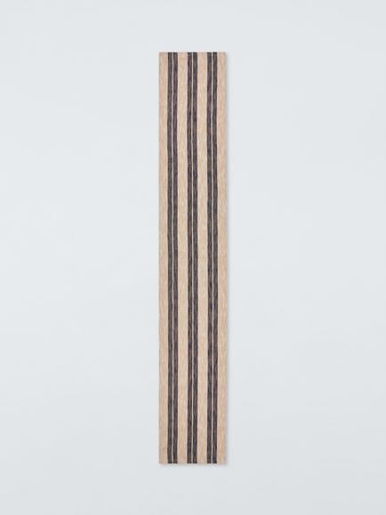 John Lewis Coastal Stripe Cotton Table Runner, 250cm, Natural/Blue, Natural And Blue