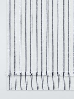 John Lewis Coastal Stripe Tufted Cotton Table Runner, 250cm, White/Blue - view 2, White And Blue