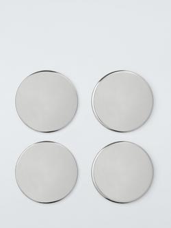 John Lewis Stainless Steel Coasters in Marble Holder, Set of 4, Multi