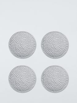 John Lewis Hammered Stainless Steel Round Coasters, Set of 4, Silver, Silver