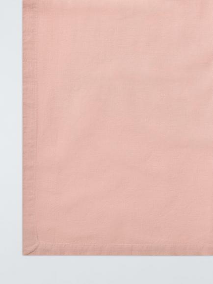 John Lewis Cotton Linen Blend Rectangular Tablecloth, 250 x 160cm, Plaster - view 2, Pink