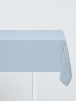 John Lewis Cotton Linen Blend Rectangular Tablecloth, 250 x 160cm, Ice Blue, Blue