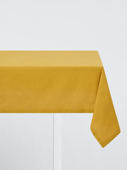 John Lewis Cotton Linen Blend Rectangular Tablecloth, 250 x 160cm, Ochre, Yellow
