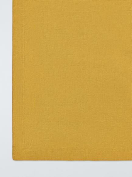 John Lewis Cotton Linen Blend Rectangular Tablecloth, 250 x 160cm, Ochre - view 2, Yellow