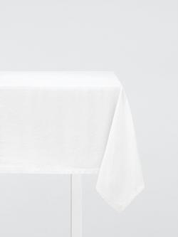 John Lewis Cotton Linen Blend Rectangular Tablecloth, 160 x 250cm, White, White