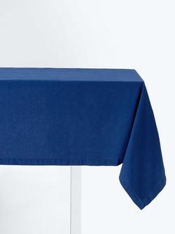 John Lewis Rectangular Cotton Linen Blend Tablecloth, 250 x 160cm, Indigo, Indigo