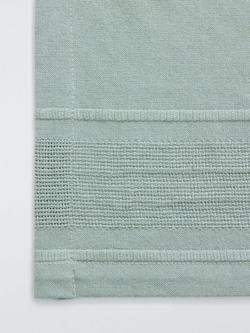 John Lewis Organic Cotton Border Tablecloth, 180 x 140cm, Sage - view 2, Green