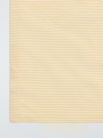 John Lewis Ticking Stripe Rectangular Cotton Tablecloth, 180 x 140cm, Pollen Yellow - view 2, Pollen Yellow