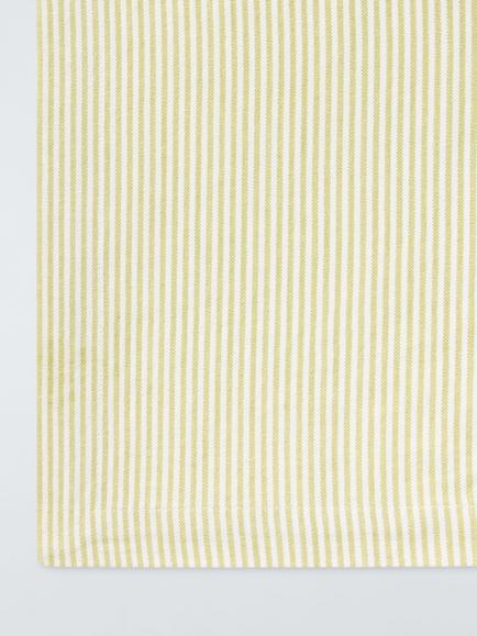 John Lewis Ticking Stripe Rectangular Cotton Tablecloth, 250 x 160cm, Pollen Yellow - view 2, Pollen Yellow