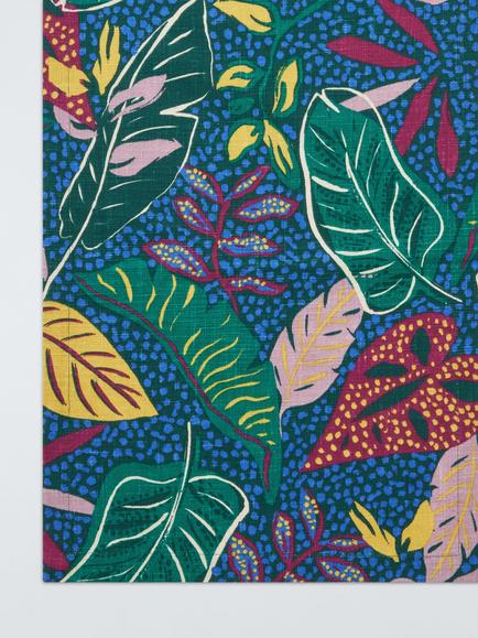 John Lewis Modern Rustic Foliage Cotton Table Runner, 250cm, Multi - view 2, Multi