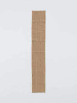 John Lewis Rustic Striped Cotton Table Runner, 250cm, Golden Olive, Golden Olive