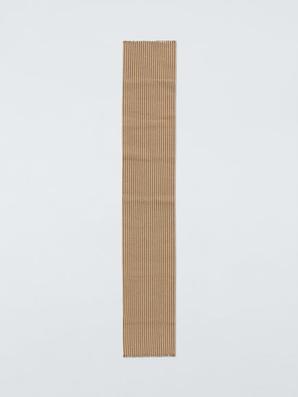 John Lewis Rustic Striped Cotton Table Runner, 250cm, Golden Olive, Golden Olive