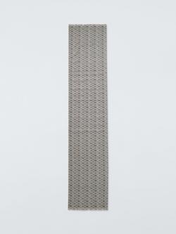 John Lewis Rustic Monochrome Geometric Cotton Table Runner, 250cm, Black/White, Black And White