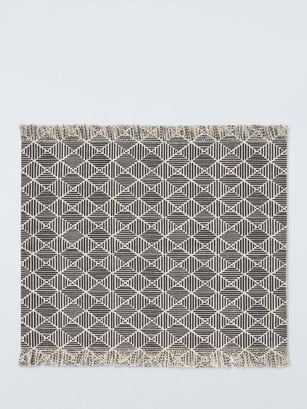 John Lewis Rustic Monochrome Geometric Pattern Cotton Placemats, Set of 2, Black/White - view 2, Black And White