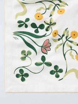 John Lewis x Anine Cecilie Iversen Floral Border Cotton Tablecloth, 250 x 160cm, White/Multi - view 2, Multi