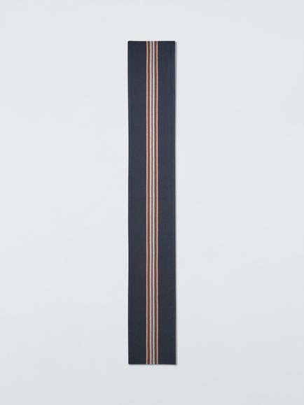 John Lewis Striped Cotton Linen Blend Table Runner, 250cm, Dark Night Sky, Dark Night Sky