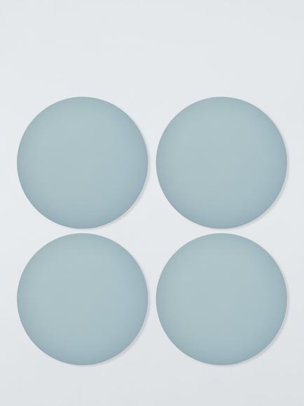 John Lewis The Colour Edit Round Faux Leather Placemats, Set of 4, Ice Blue