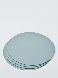John Lewis Round Faux Leather Placemats, Set of 4, Ice Blue - view 2, Ice Blue