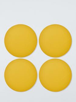 John Lewis Round Faux Leather Placemats, Set of 4, Ochre, Ochre