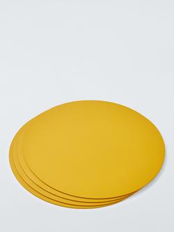 John Lewis Round Faux Leather Placemats, Set of 4, Ochre - view 2, Ochre