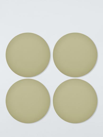 John Lewis The Colour Edit Round Faux Leather Placemats, Set of 4, Pistachio