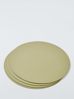 John Lewis Round Faux Leather Placemats, Set of 4, Pistachio - view 2, Pistachio