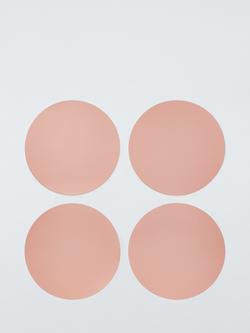 John Lewis Round Faux Leather Placemats, Set of 4, Deep Plaster, Deep Plaster