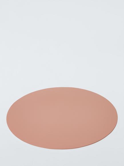 John Lewis The Colour Edit Round Faux Leather Placemats, Set of 4 - view 2, Deep Plaster