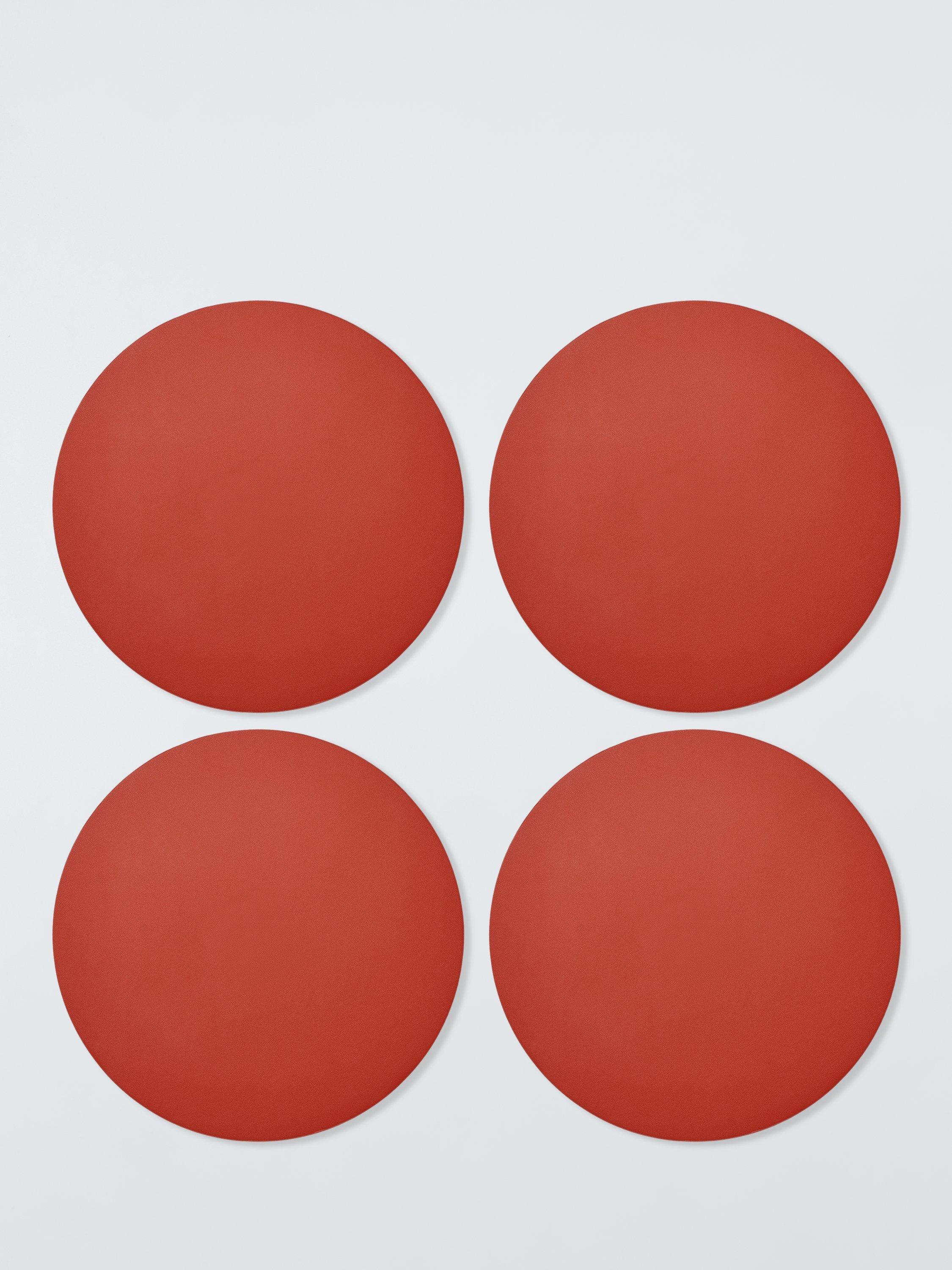 John LewisThe Colour Edit Round Faux Leather Placemats, Set of 4, Sienna
