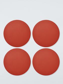 John Lewis Round Faux Leather Placemats, Set of 4, Sienna, Sienna