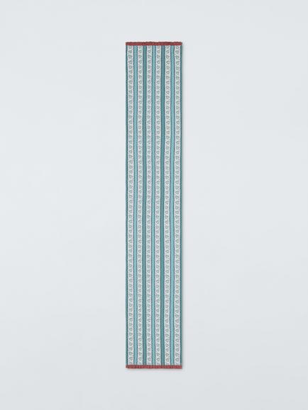John Lewis x Sanderson Frisk Stripe Cotton Table Runner 250cm, Blue/Multi, Multi