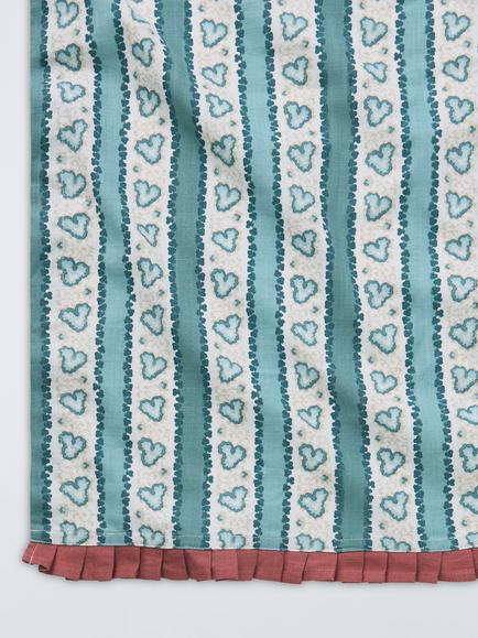 John Lewis x Sanderson Frisk Stripe Cotton Table Runner 250cm, Blue/Multi - view 2, Multi