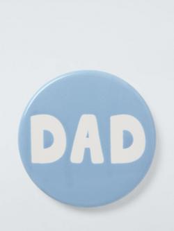 John Lewis Wax Resist 'Dad' Stoneware Coaster, Blue, Blue