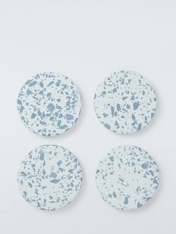 John Lewis Coastal Terrazzo Coasters, Set of 4, Blue, Blue