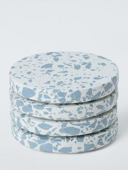 John Lewis Coastal Terrazzo Coasters, Set of 4, Blue - view 2, Blue