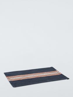 John Lewis Striped Cotton Linen Blend Placemat, Set of 2, Dark Night Sky - view 2, Dark Night Sky