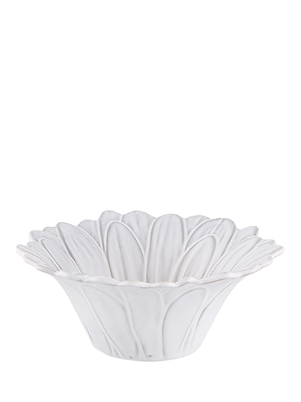 Bordallo Pinheiro Maria Flor Daisy Earthenware Small Salad Bowl, 15.5cm, White/Yellow, White Multi White