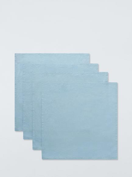 John Lewis Cotton Linen Blend Napkins, Set of 4, Ice Blue