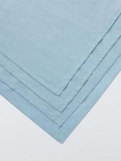 John Lewis Cotton Linen Blend Napkins, Set of 4, Ice Blue - view 2, Blue