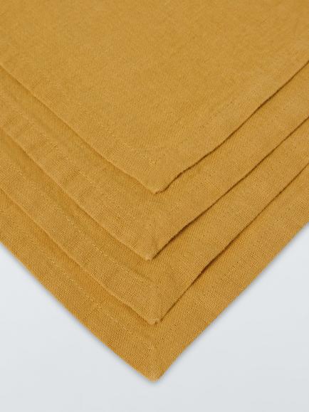 John Lewis Cotton Linen Blend Napkins, Set of 4 - view 2, Ochre